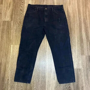 Mens Black Rustler Jeans - 40x30